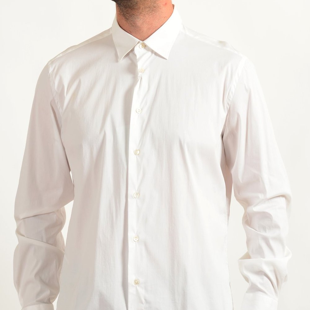 Malo Men's White Button Down Dress Shirt US 17 IT 43